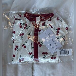 In My Jammers x Wild + Rae Red Cherry Zipper Romper NB